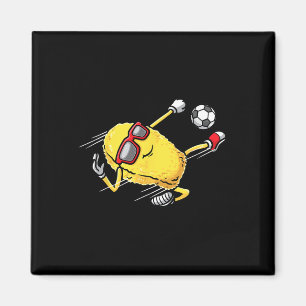 Imán Jugador de fútbol Chicken Nugget jugando fútbol ch