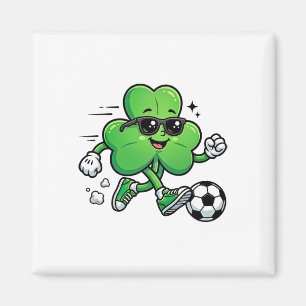 Imán Jugador de fútbol Cool Shamrock Día de San Patrici