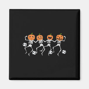 Imán Jugador de fútbol divertido de Halloween Calabaza