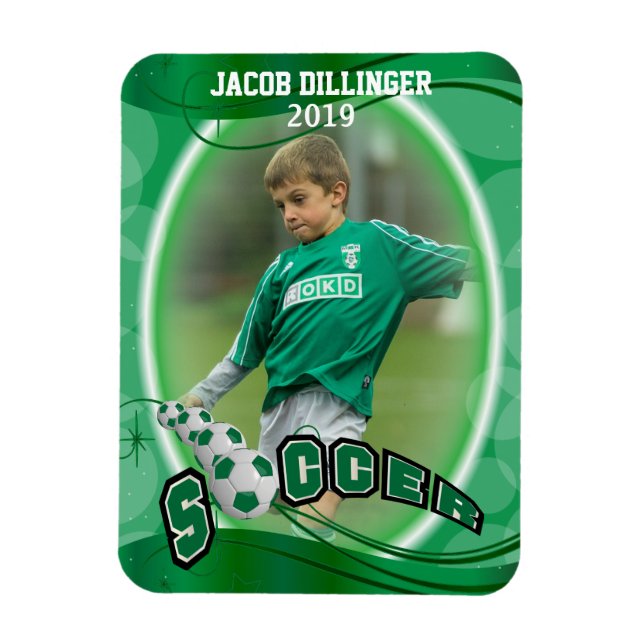 Imán Jugador de fútbol - Plantilla de impresión de foto (Vertical)