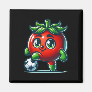 Imán Jugador de fútbol Tomate Lindo Kawaii Cartoon 