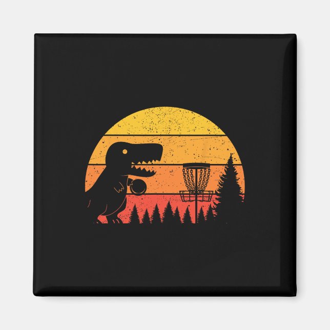 Imán Jugador de Golf con Disco T-rex Dinosaurio Amantes (Frente)