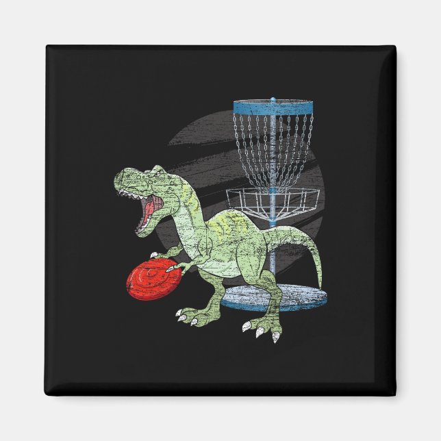 Imán Jugador de Golf con Frisbee T Rex Dinosaurio Golfi (Frente)
