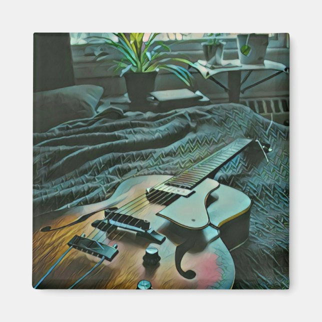 Imán Jugador de guitarra acústica (Frente)