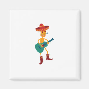 Imán Jugador de Guitarra Esqueleto Festivo