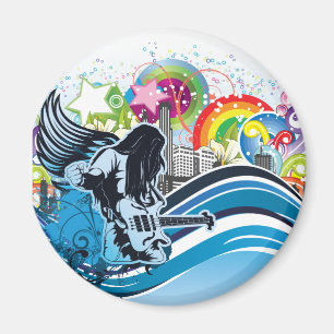 Imán Jugador de guitarra ~ Rock Heavy Metalizado Band M