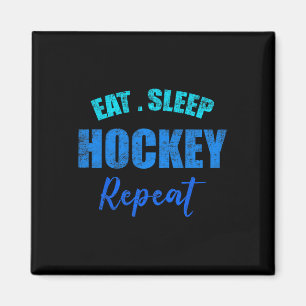 Imán Jugador de Hockey Divertido Chicos Come Duerme Hoc