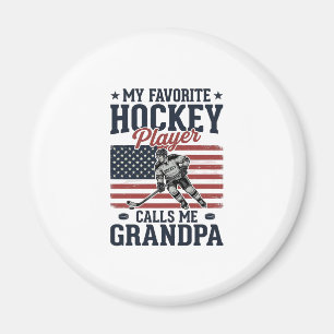 Imán Jugador de Hockey Favorito Me Llama Abuelo Vintage