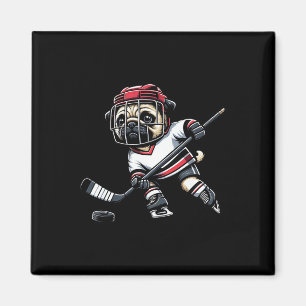 Imán Jugador de Hockey Pug Lindo Perro para Hombres Muj