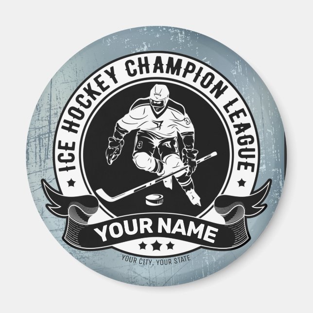 Imán Jugador de hockey sobre hielo personalizado atleta (Frente)