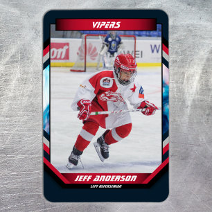 Imán Jugador de Hockey sobre Hielo Recuerdo en Azul Fre