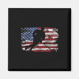 Imán Jugador de Hockey sobre Hielo Usa Bandera American