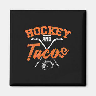 Imán Jugador De Hockey Y Hockey Y Tacos Divertido