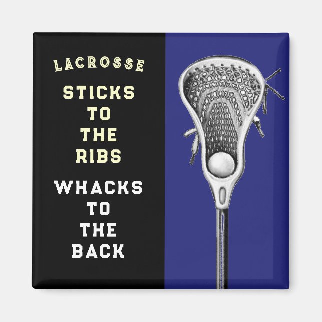 Imán Jugador de Lacrosse Divertido (Frente)