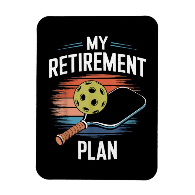 Imán Jugador de Pickleball de Mi Plan de Jubilación (Vertical)