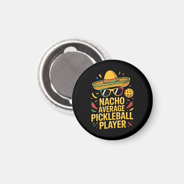 Imán Jugador de Pickleball No Promedio (Anverso/Reverso)