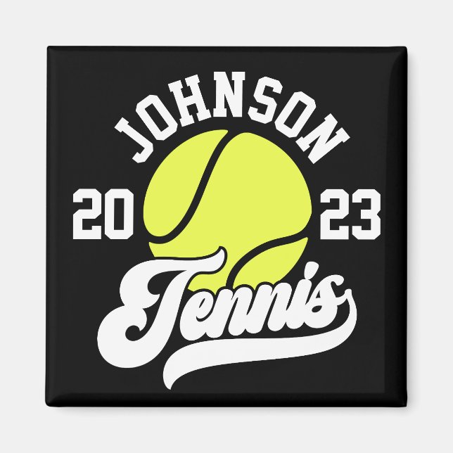 Imán Jugador de tenis con nombre personal Jugador de ch (Frente)