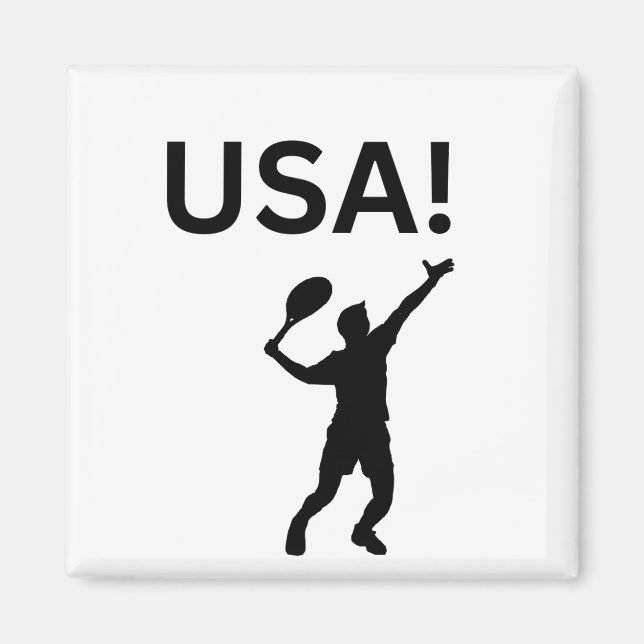 Imán Jugador de tenis de EE.UU. usando el punto como bo (Frente)