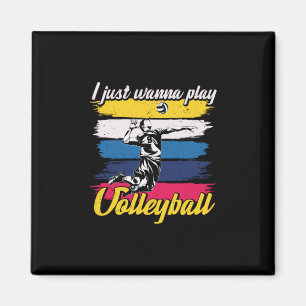Imán Jugador de voleibol Solo Quiero Jugar Al Voleibo