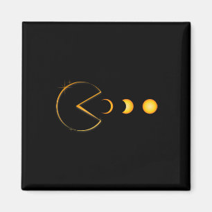 Imán Jugador divertido de eclipse solar total comiendo 