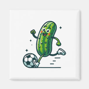 Imán Jugador Divertido de Pepino Pateando Pepinillo de