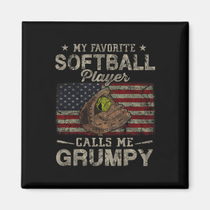 Imán Jugador Favorito de Softbol Me Llama Gruñón del Dí