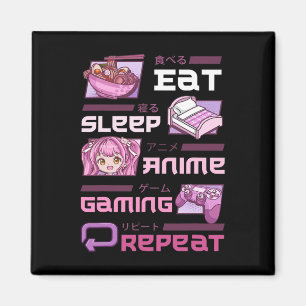 Imán Jugador Juegos De Video Divertidos Comer Dormir An