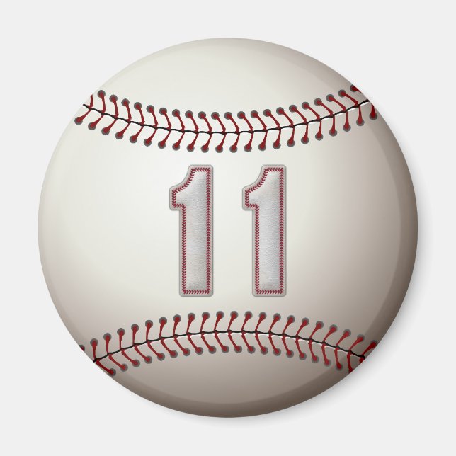 Imán Jugador número 11 - Guay Béisbol Stitches (Frente)