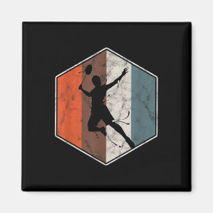Imán Jugador Retro de Bádminton Tenis Deportes Vintage