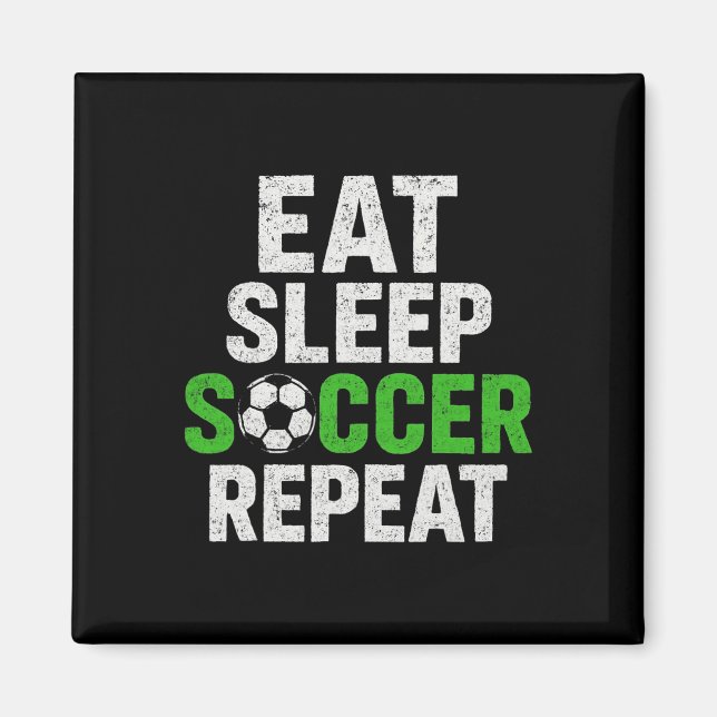 Imán Jugador Retro de Fútbol que Dice Comer Dormir Juga (Frente)