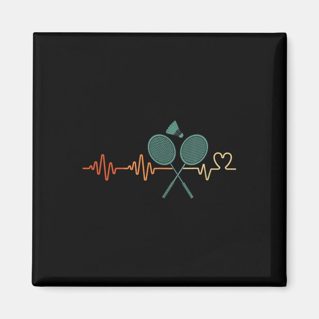 Imán Jugador Retro Del Racket De Barraca De Barrera De  (Frente)