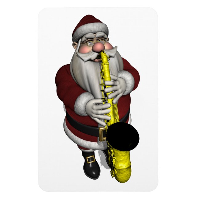 Imán Jugador saxofón de Santa Claus (Vertical)