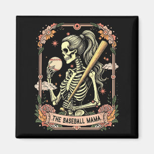 Imán Jugadora de béisbol mama día de la madre esqueleto