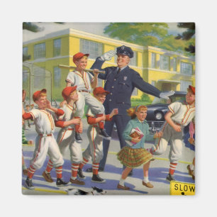 Imán Jugadores de béisbol vintage y guardia de cruce de
