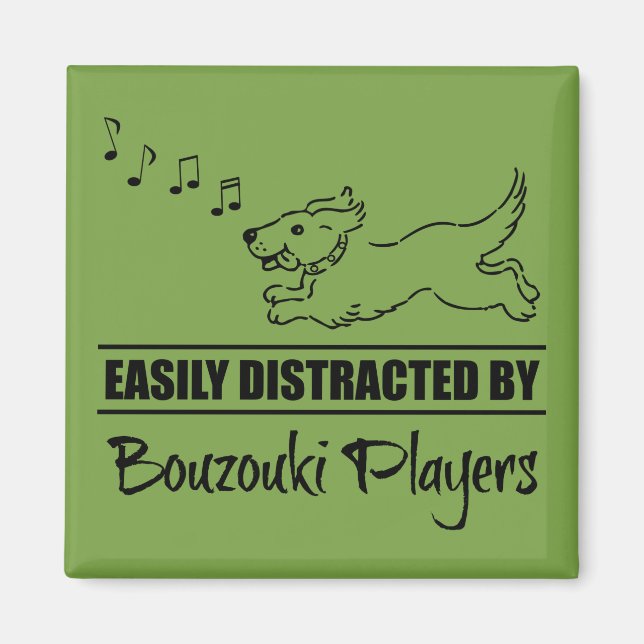 Imán Jugadores de Bouzouki distraen fácilmente al perro (Frente)