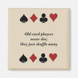 Imán Jugadores de cartas antiguas, con símbolos de cart