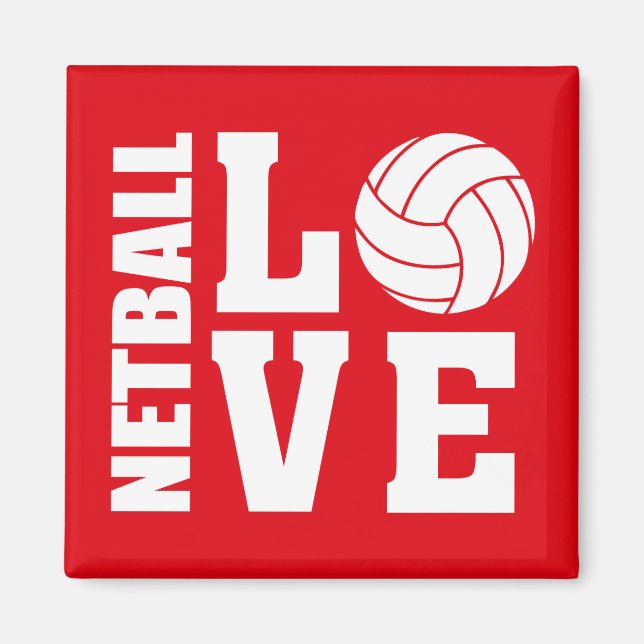 Imán Jugadores de Netball, Red Netball Love (Frente)