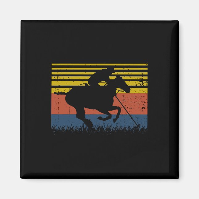 Imán Jugadores De Polo A Caballo Montando A Caballo Spo (Frente)