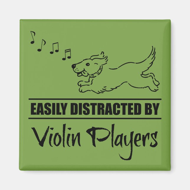 Imán Jugadores de violín distraen fácilmente al perro q (Frente)
