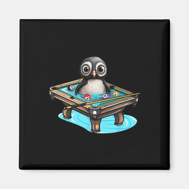 Imán Jugando al billar de billar Penguin Hustler (Frente)