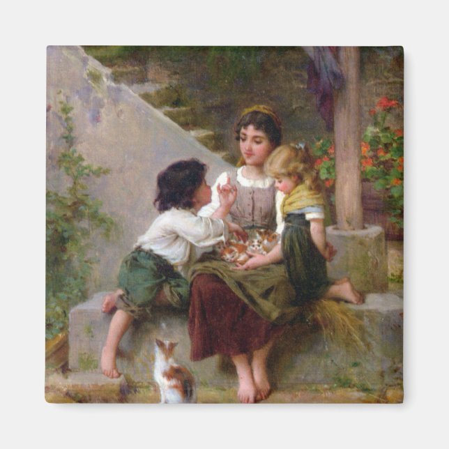 Imán Jugando con gatitos (Frente)