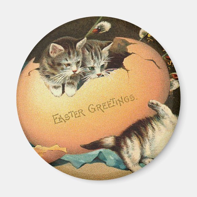 Imán Jugando la Pascua de los Gatitos (Frente)