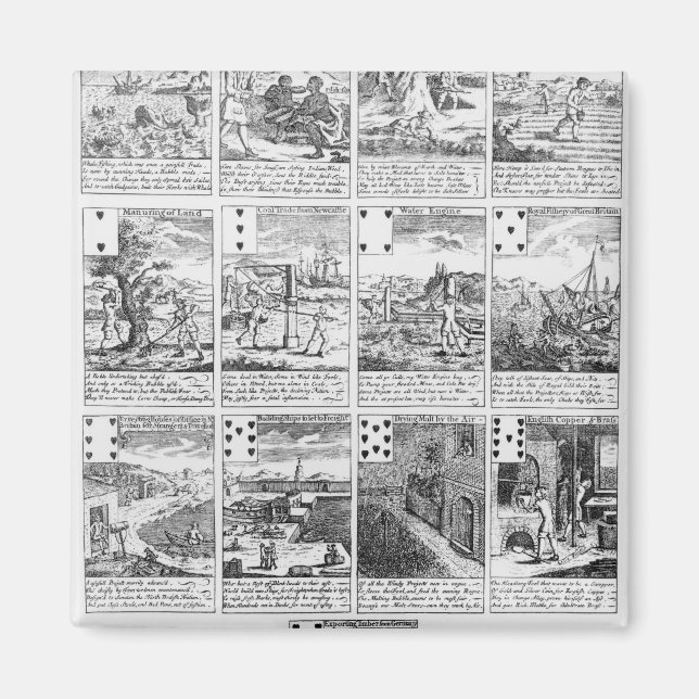 Imán Jugar a las cartas satirizando las aventuras de la (Frente)