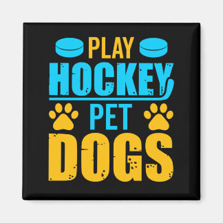 Imán Jugar a los perros Mascotas de hockey