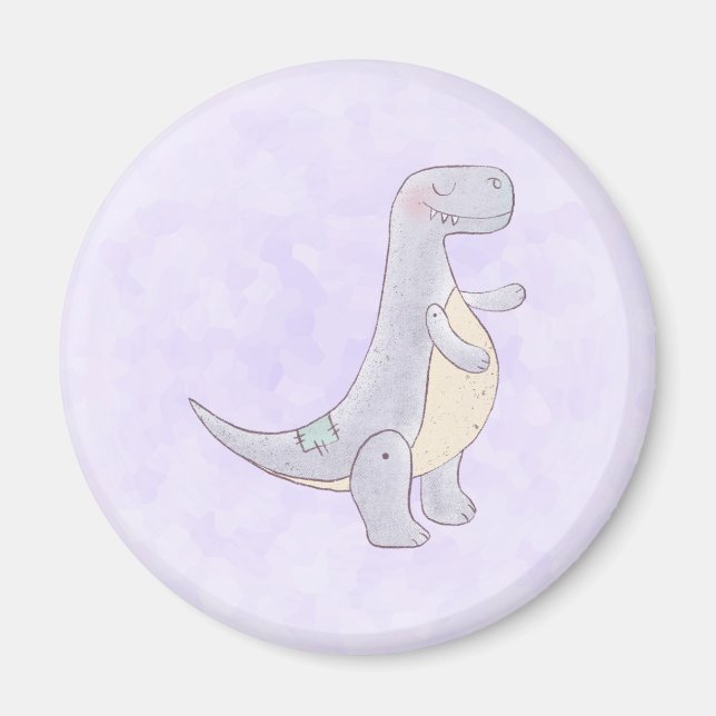 Imán Juguete de Dinosaurio Tírannosauro Gris (Frente)