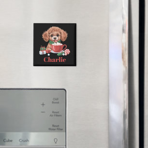 Imán Juguete de Poodle de juguete personalizado con nom