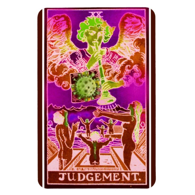Imán Juicio Coronavirus Art Tarot Card (Vertical)