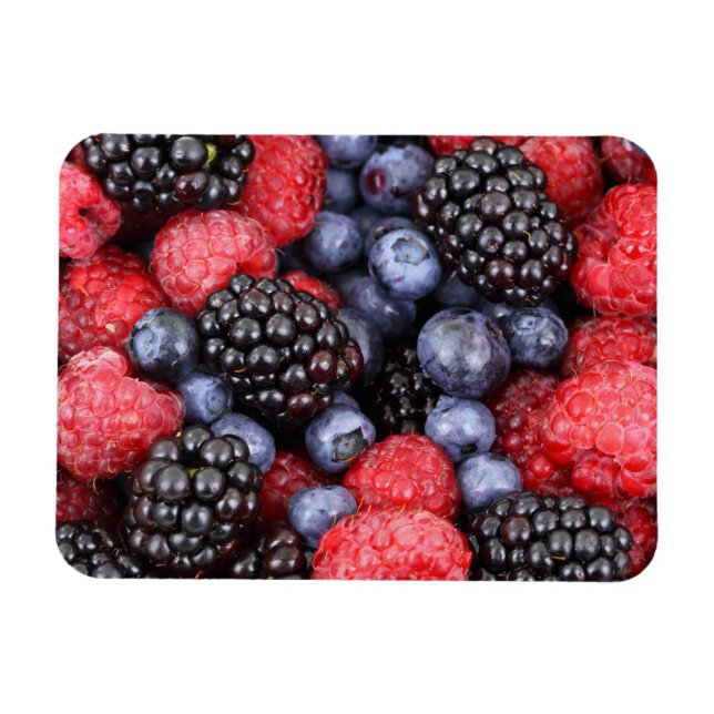 Imán Juicy y Ripe Berry Fruit Medley (Horizontal)