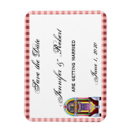 Imán Jukebox vintage de los años 1950 Guardar la fecha