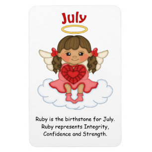 Imán Julio Birthstone Angel Brunette Premium Magnet